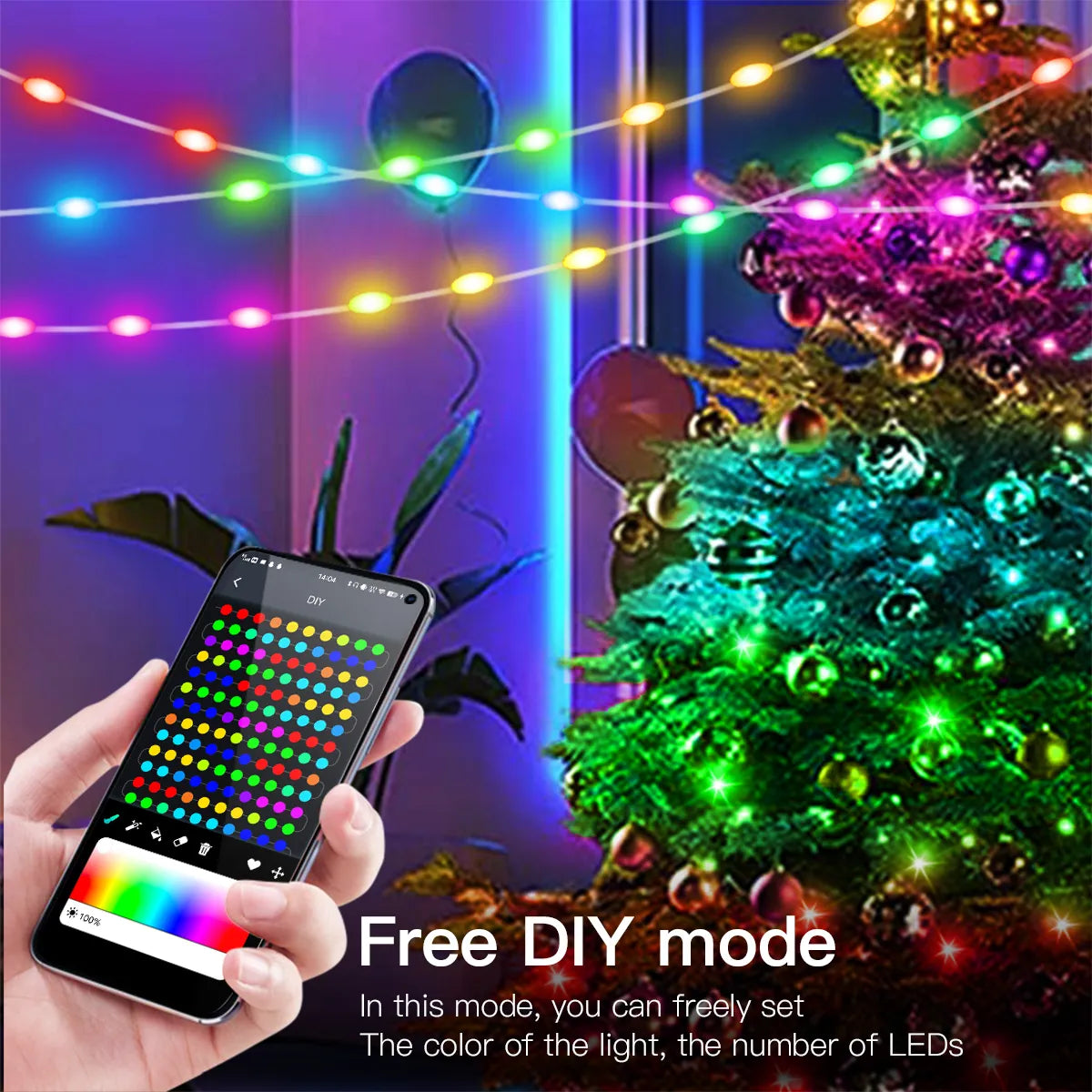 LED Christmas Light String with Bluetooth