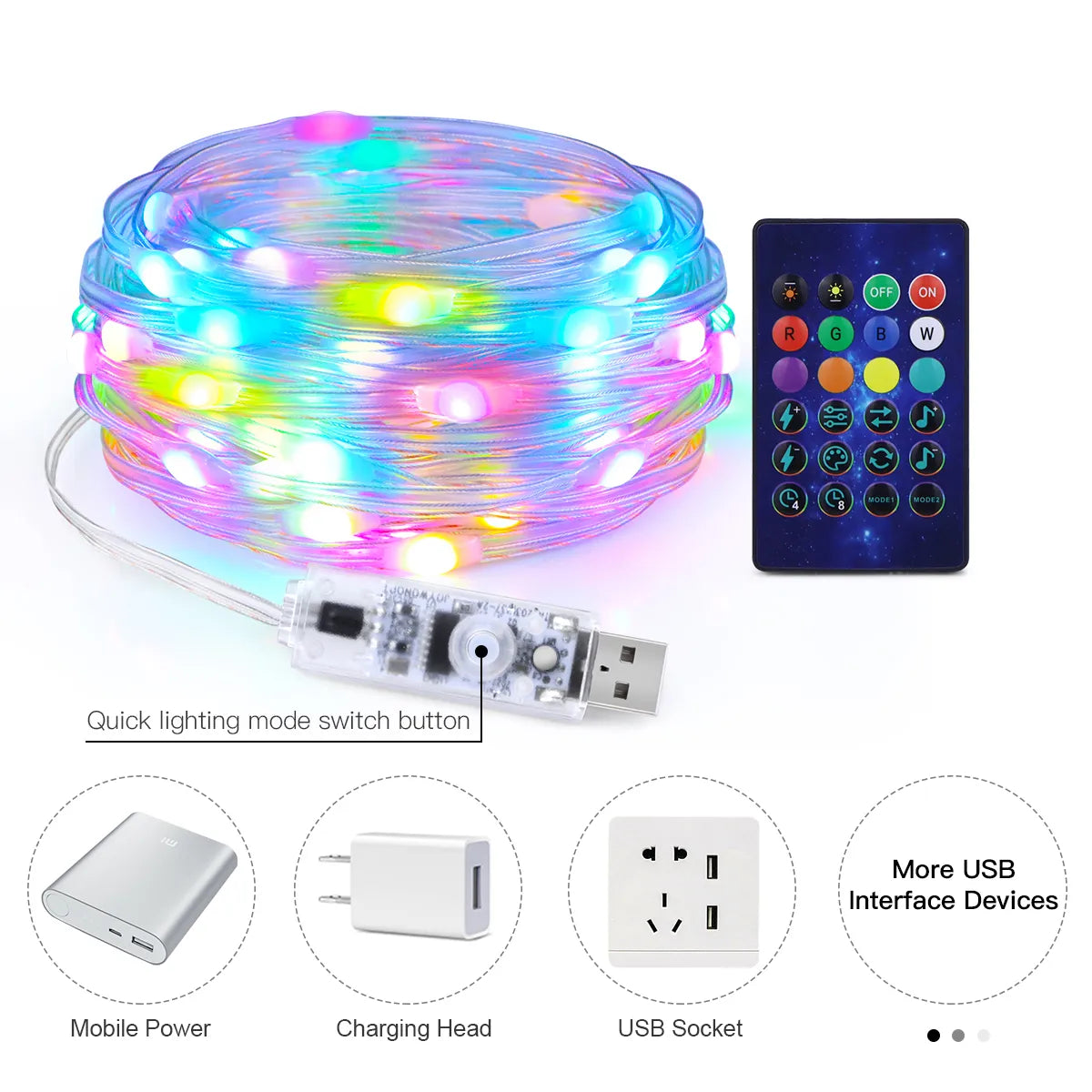 LED Christmas Light String with Bluetooth